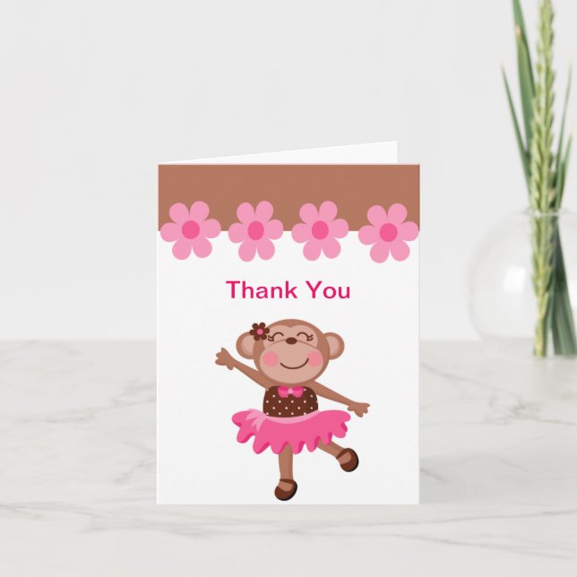 Danse de singe rose et Brown en Tutu Girl Merci (Devant)