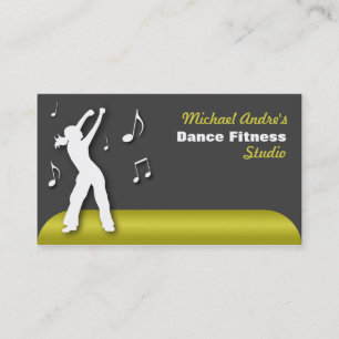 Danse Fitness Cartes de visite jaunes