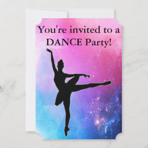Danse Invitations de fête d'anniversaire en rose /