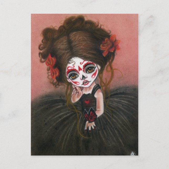 Danse Macabre Großauge Girl Postcard Postkarte (Vorderseite)