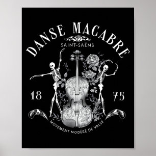 Danse Macabre Orchester Skelett Violinlehrer Poster