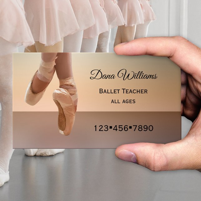 Danse moderne Ballerina Carte de visite (Elegant business card for a choreographer or ballet teacher, dance school or studio - ballet shoes)