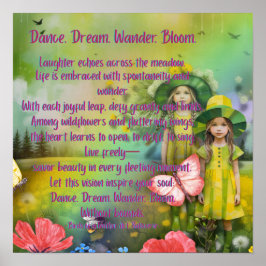 Danse. Rêvez. Promène-toi. Fleurs. Affiche