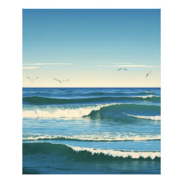 Dansende Golven onder de Hemel Fotodruck