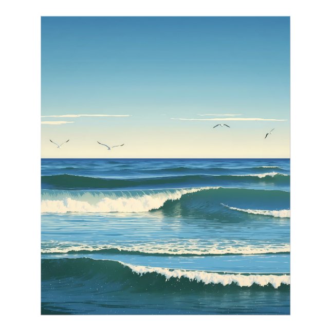 Dansende Golven onder de Hemel Fotodruck (Vorne)