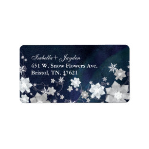 Danser Fleurs de Neige Hiver Mariage Étiquettes de