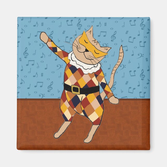 Danser Harlequin Kitty Magnet Carré (Devant)
