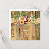 Danser Rustique Sunflowers Invitation de la douche