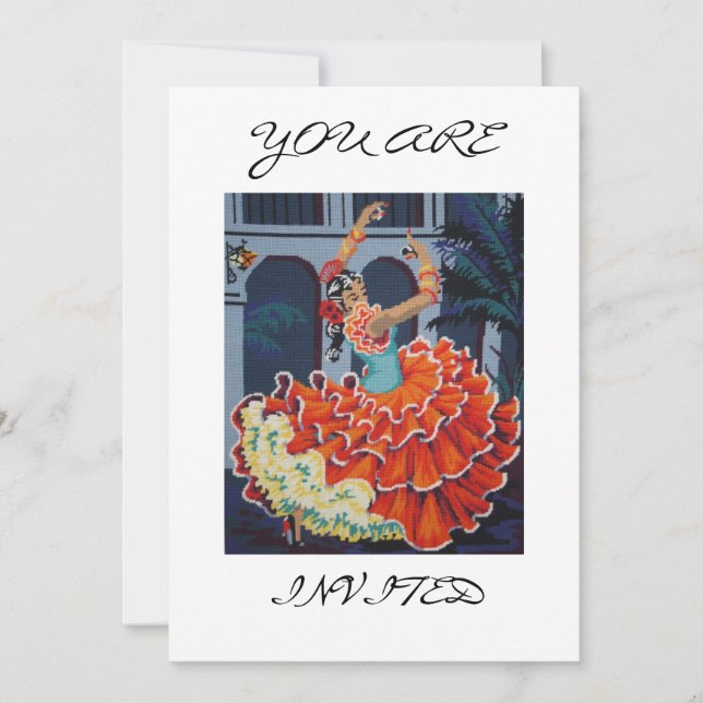 Danseur espagnol de flamenco vous êtes invitation (Devant)