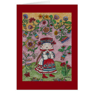 Danseur ukrainien et fleurs Art populaire