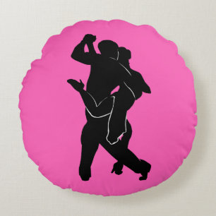 Danseurs Couple Coussin rond rose - Vos couleurs