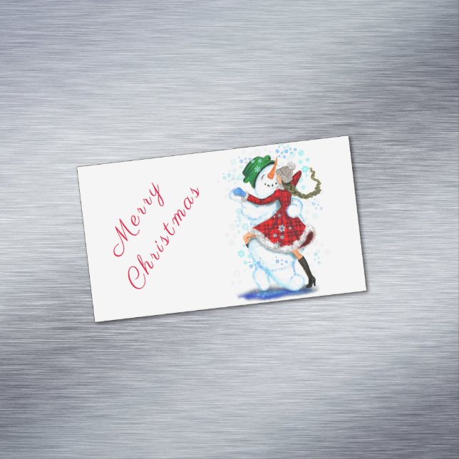 Danseurs de neige et de filles Magnets de Noël (In Situ)