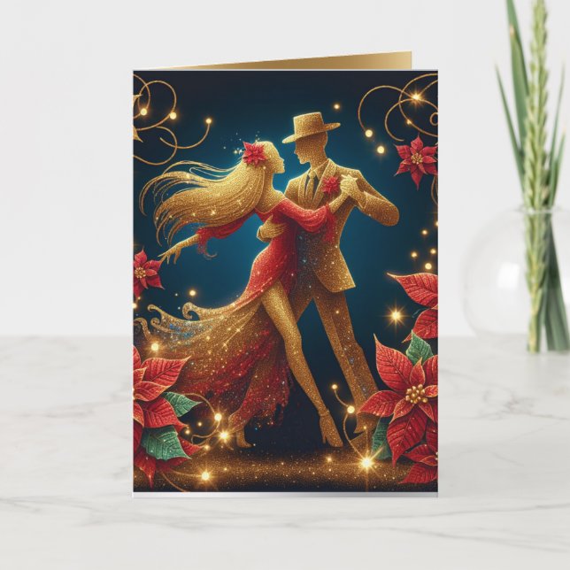 Danseurs de salle de bal Jours fériés Carte de Noë (Devant)