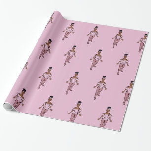 Danseuse étoile 76 cm x 1,8 m Papier cadeau brilla