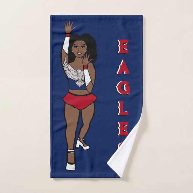 Danseuse/Majorette Serviette Marine Aigle Argent A (Serviette à main)