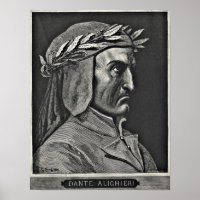 Dante Alighieri Portrait Etching