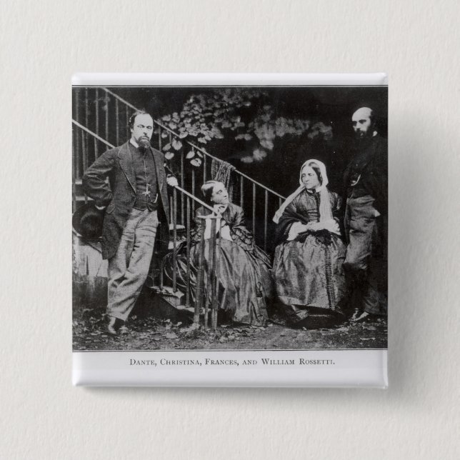 Dante, Christina, Frances und William Rossetti Button (Vorderseite)