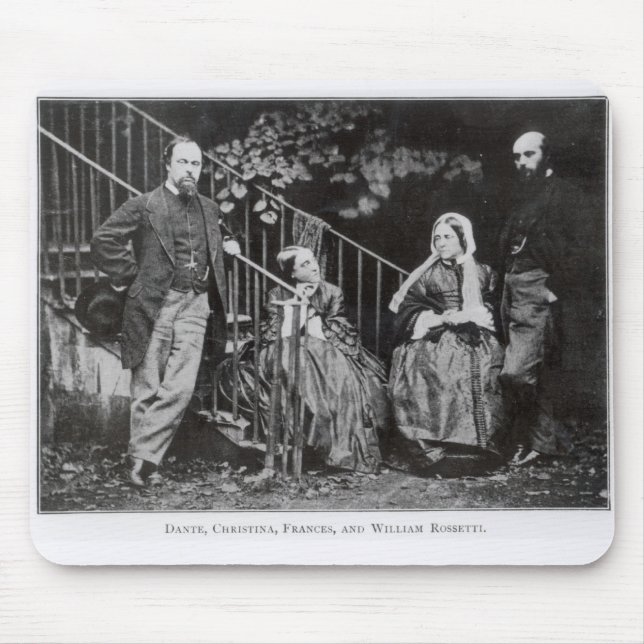 Dante, Christina, Frances und William Rossetti Mousepad (Vorne)