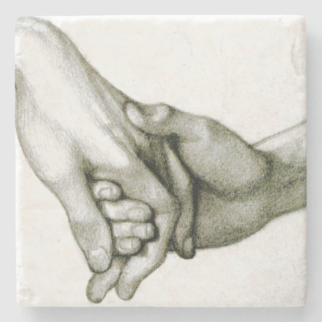 Dante, der die Hand der Liebe hält Steinuntersetzer (Vorderseite)