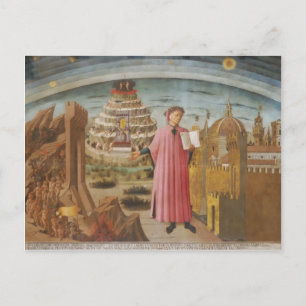 Dante & die Göttliche Komödie Vintage-Kunstaccesso Postkarte