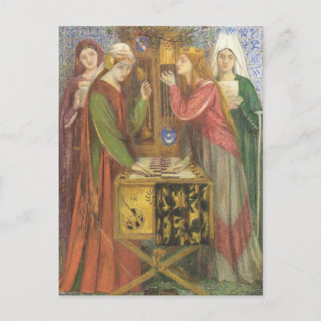 Dante Gabriel Rossetti - Die blaue Closet Postkarte (Vorderseite)