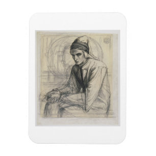Dante in der Meditation, die einen Granatapfel, Magnet