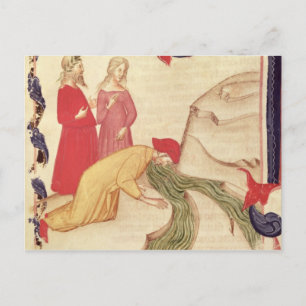 Dante reinigt sich vor der Einreise Postkarte