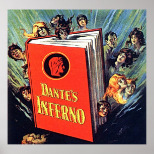 Dante’s Inferno Retro-Horror-Buchkunstplakat Poster