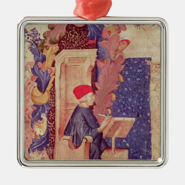 Dante Schreiben 'das göttliche Comedy Silbernes Ornament (Vorne)