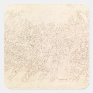 Dante und Beatrice, von Dantes ` göttlich Quadratischer Aufkleber