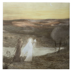 Dante und Beatrice, von "L'Estampe Moderne", publ Fliese