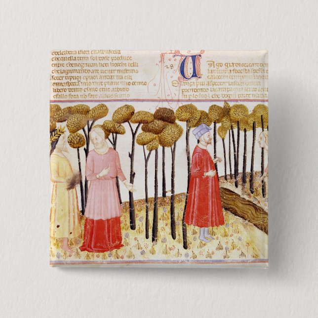 Dante und Virgil am Gipfel des Fegefeuers Button (Vorderseite)