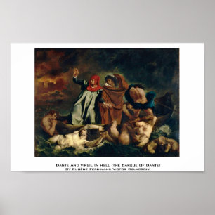 Dante und Virgil in der Hölle (der Barque von Poster