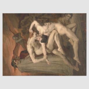 Dante und Virgil in Hell (von Bouguereau) Seidenpapier