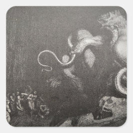 Dante & Virgil meet Minos and his tail - Inferno Quadratischer Aufkleber