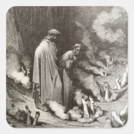 Dante & Virgil sehen Simoniacs Vergraben Quadratischer Aufkleber