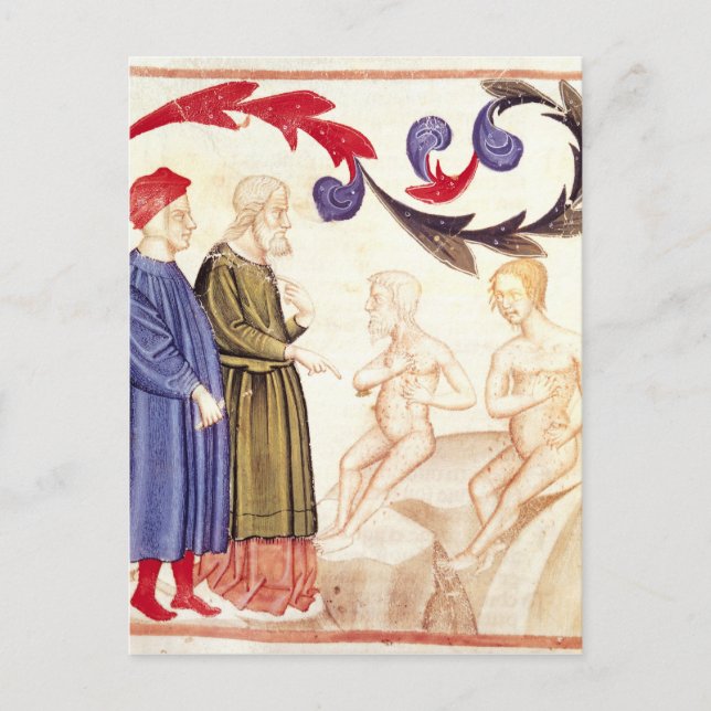 Dante, Virgil und die von der Seuche heimgesuchte Postkarte (Vorderseite)