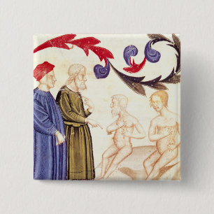 Dante, Virgil und Pest-geschlagen Button