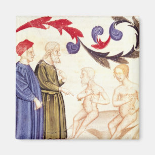 Dante, Virgil und Pest-geschlagen Magnet