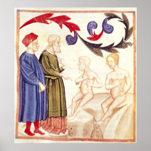 Dante, Virgil und Pest-geschlagen Poster