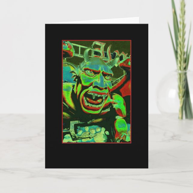 Dantes Inferno Spookhouse psychedelische leere Karte (Vorderseite)