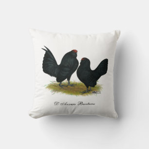 D'Anvers Black Bantams Kissen