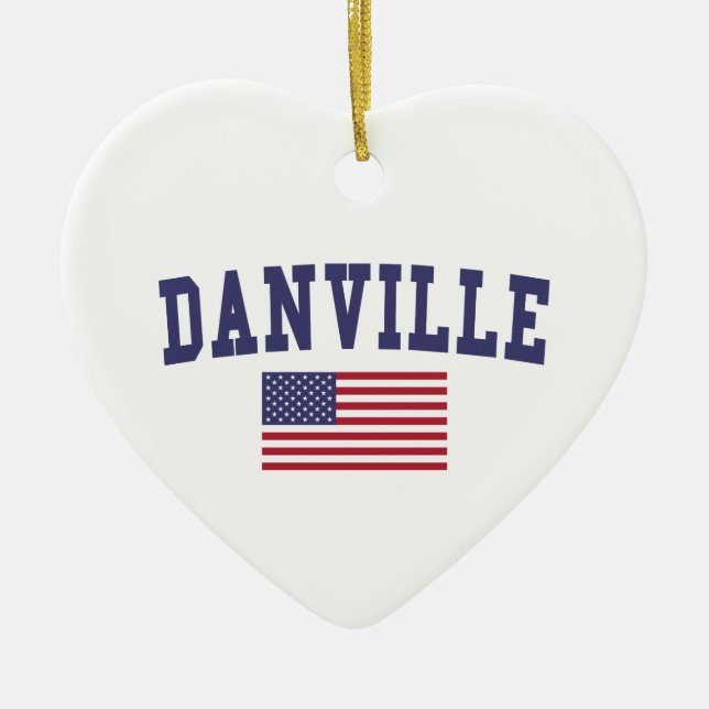 Danville CA US Flag Keramik Ornament (Vorne)