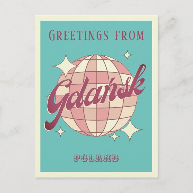 Danzig Danzig Polen Urlaub Retro Postkarte (Vorderseite)