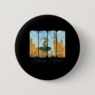Danzig Polen Reisende Pinselstrich Danzig Souvenir Button