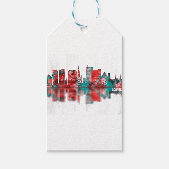 Danzig Polen Skyline Geschenkanhänger (Vorderseite)