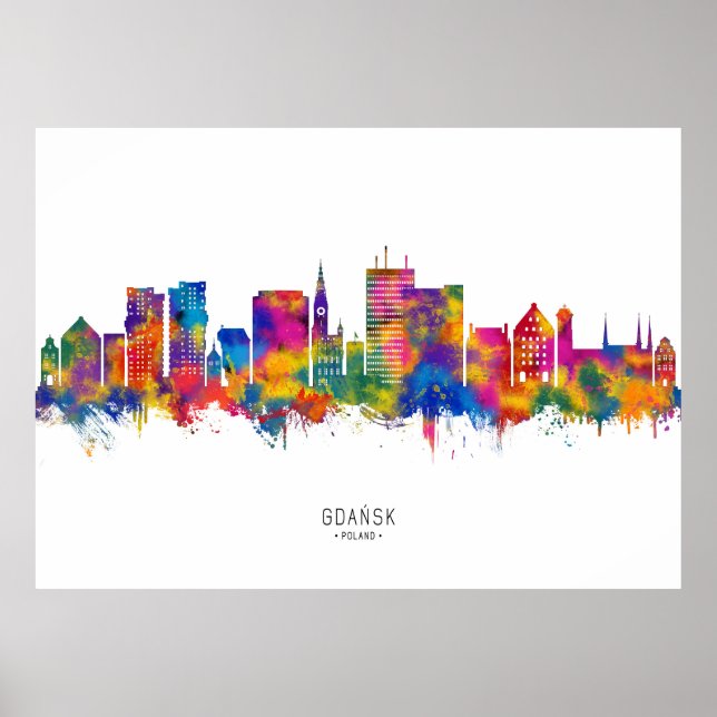 Danzig Polen Skyline Poster (Vorne)