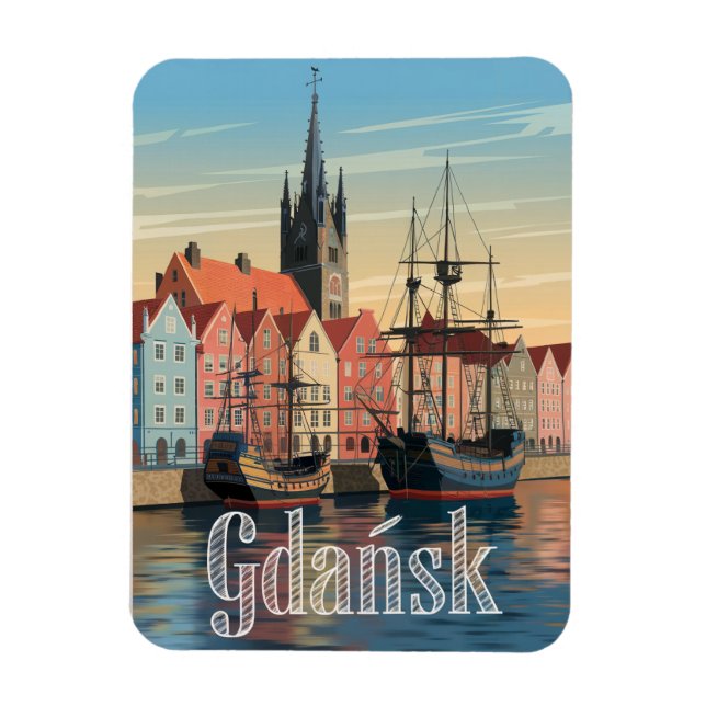 Danzig Polen Vintag Magnet (Vertikal)