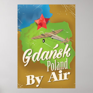 Danzig Polen Vintages Flugplakat Poster
