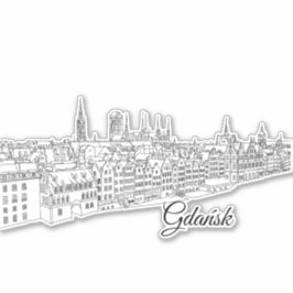 Danzig, Polnisch, Illustration Aufkleber